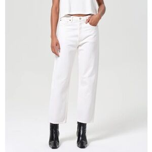 AG White Button-Fly Jeans - 90’s Crop